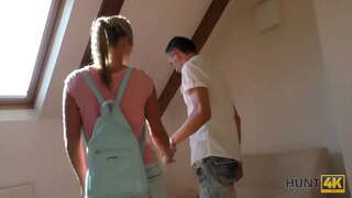 HUNT4K. Hunter meets couple in the park and buys girls hot body